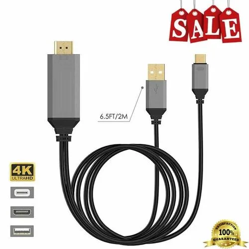 NShi NShi MHL USB-C to HDMI USB-A Adapter 6 ft Black — product photo