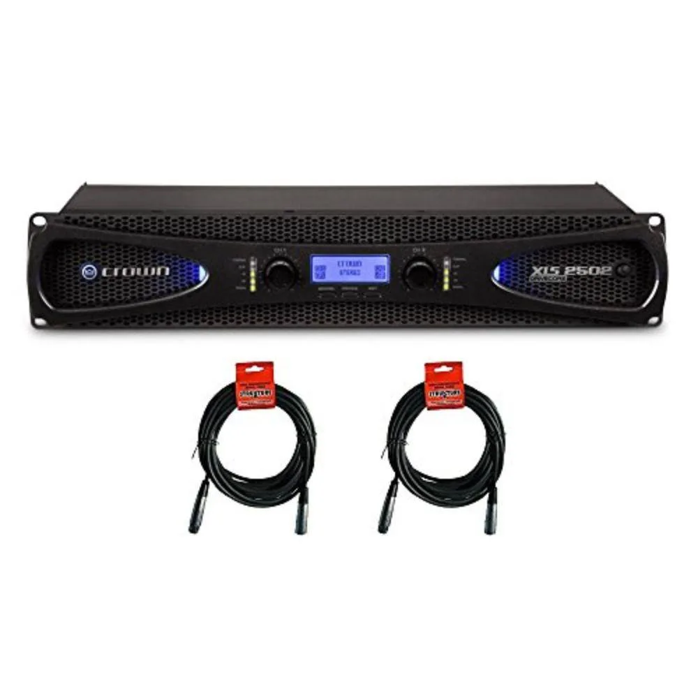 Crown Crown XLS 2502 2-channel 775W 4 Power Amplifier with 20' XLR Cables (2) — product photo