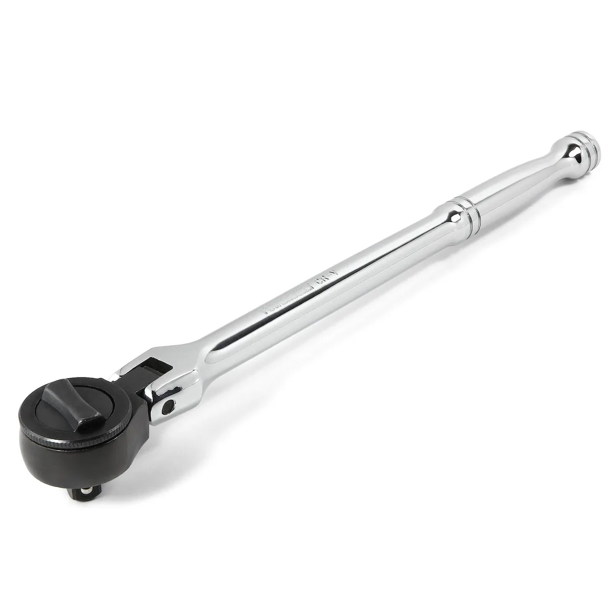 Powerbuilt 3/8 inch drive 42 tooth flex head ratchet with mirror polished chrome finish