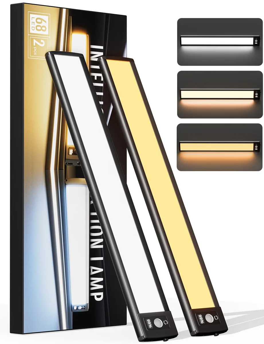 Two matte black aluminium bars, 10 inches long, with frosted plastic lenses and LED numeric display