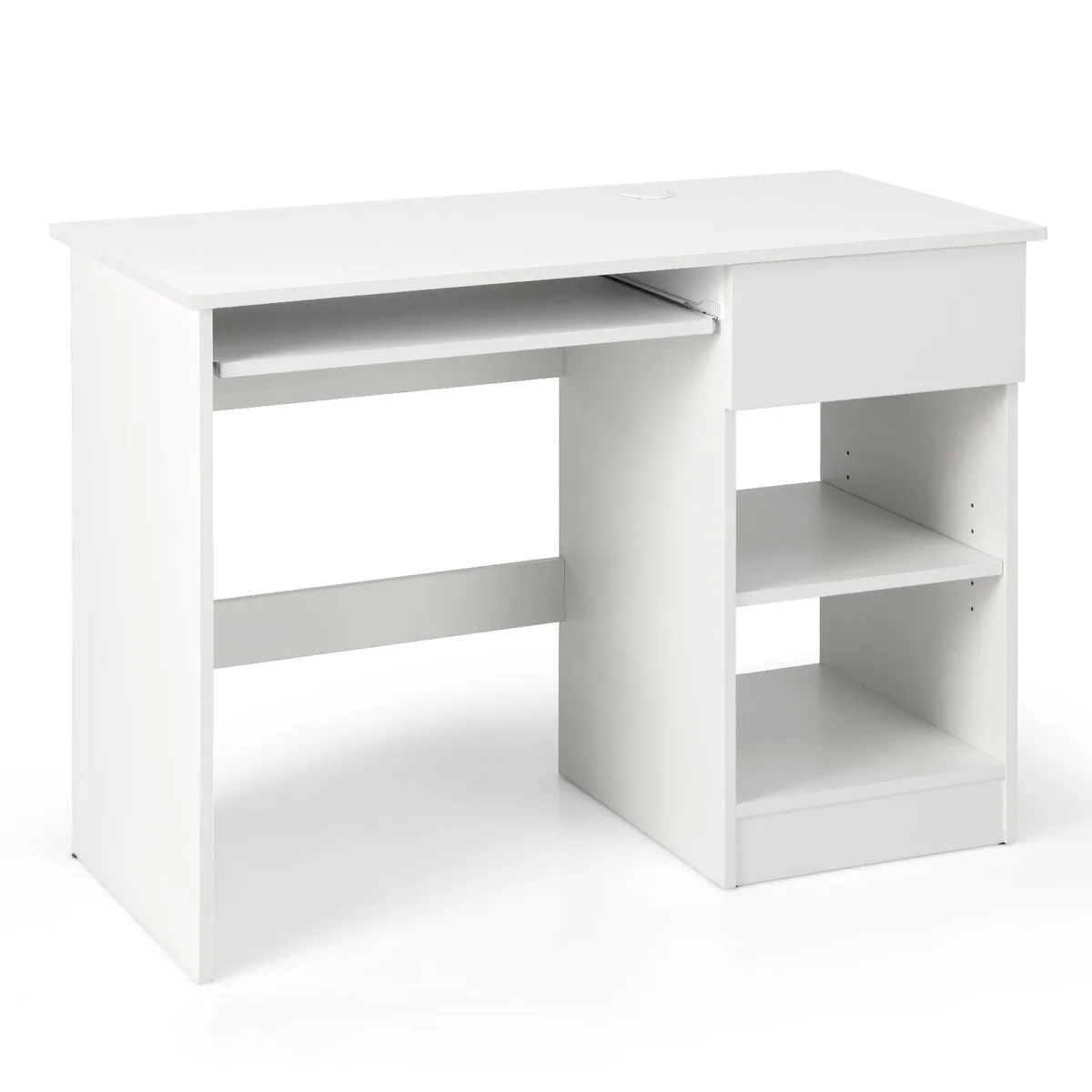SlickBlue SlickBlue Wooden Computer Desk with CPU Stand White 42.5" x 19" x 29.5 — product photo