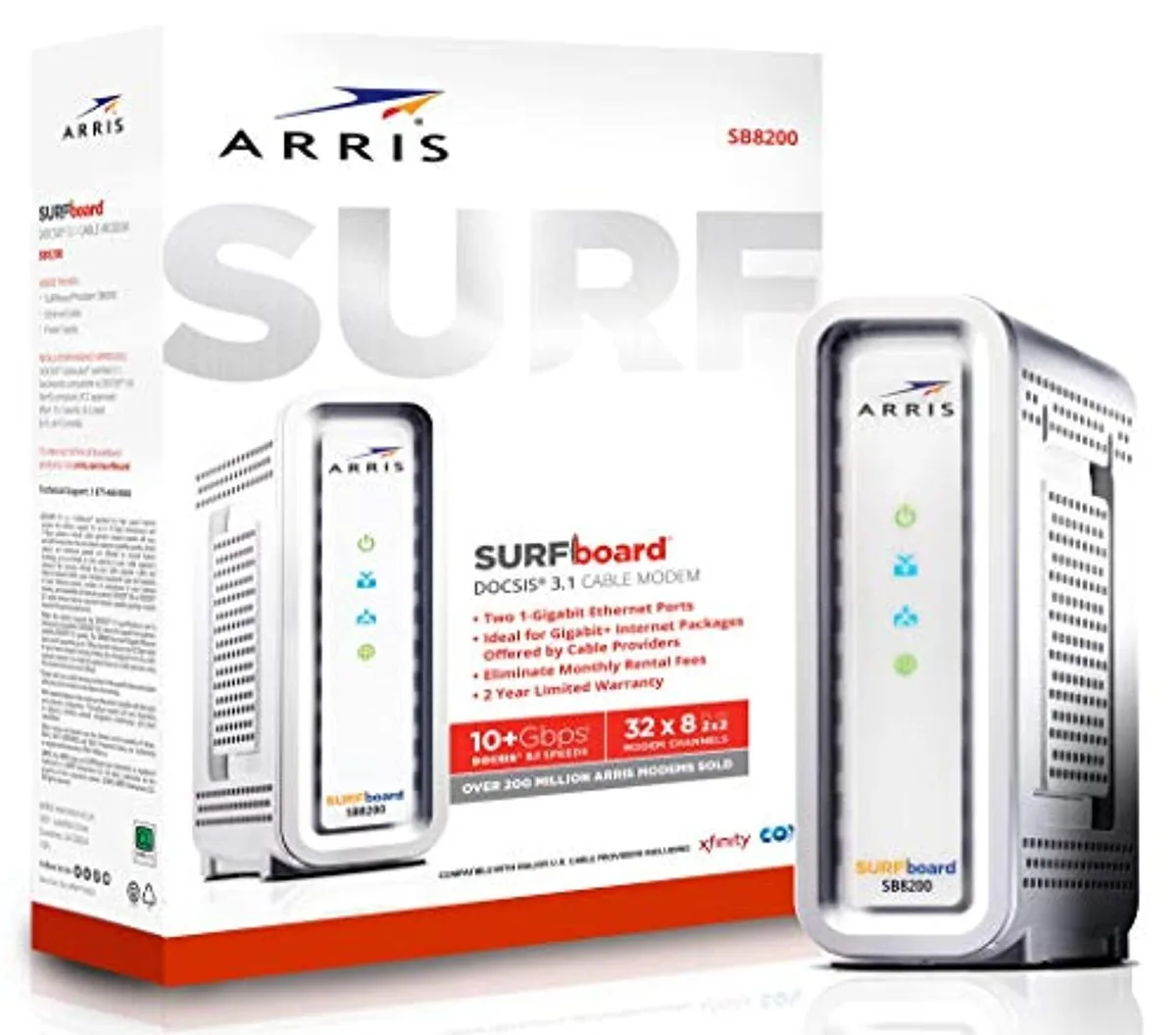 ARRIS ARRIS SURFboard SB8200 DOCSIS 3.1 Cable Modem White 2000 Mbps — product photo