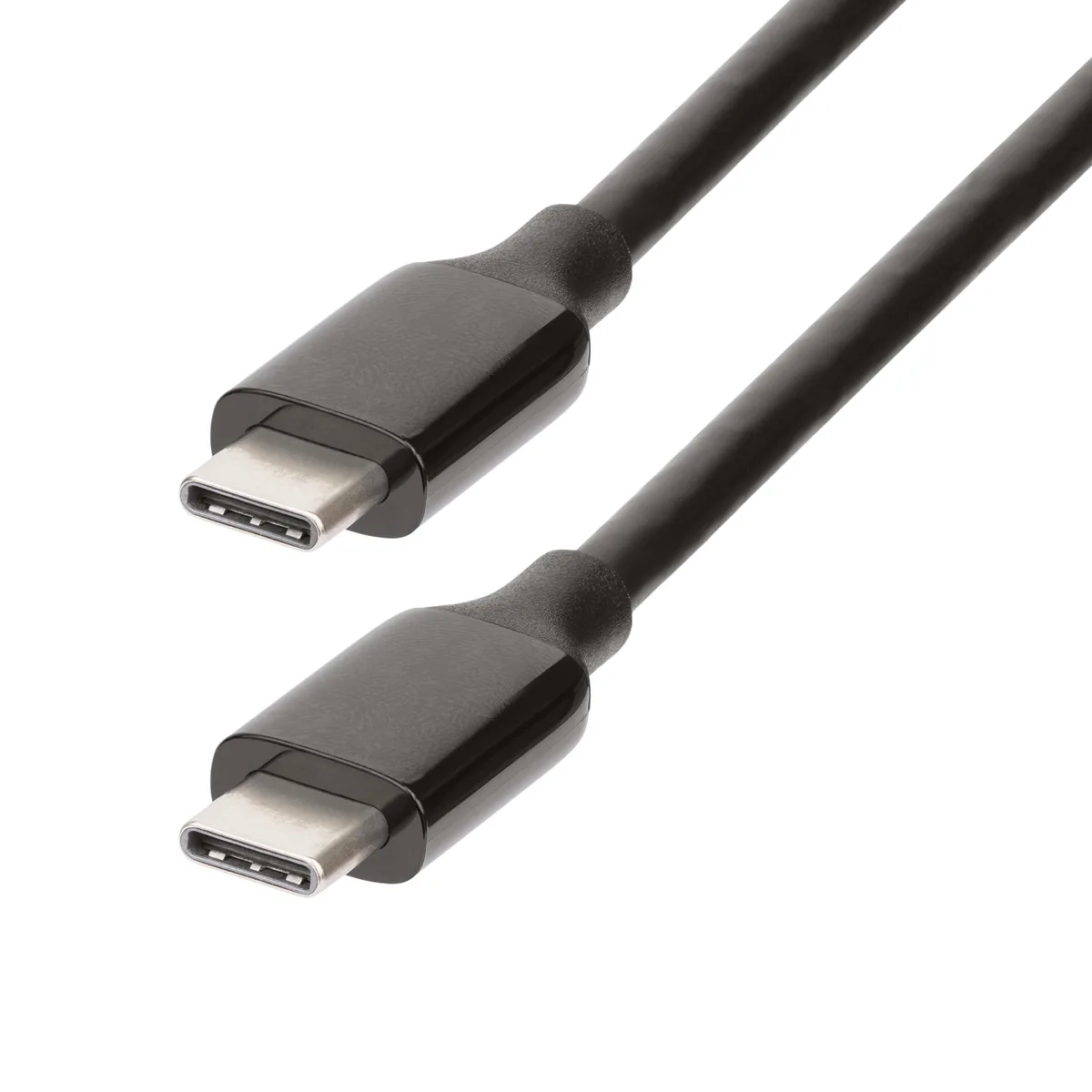 Three-metre active USB-C cable in black, straight connectors on both ends