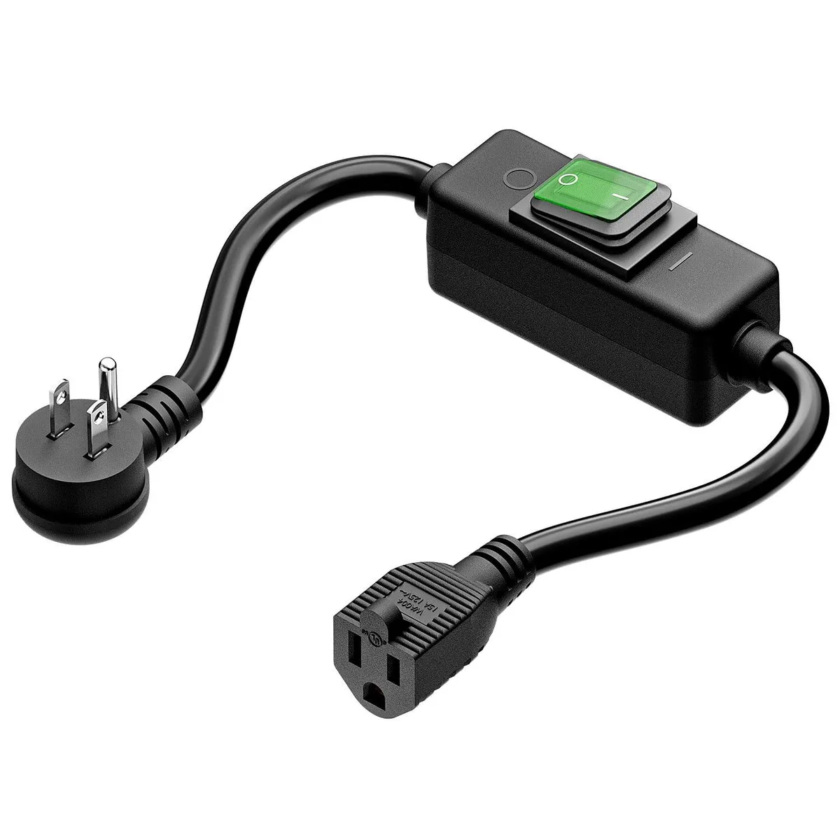 LORDWORLD LORDWORLD 1.5ft 90° Waterproof Extension Cord 14AWG 125V 20A 1900W — product photo