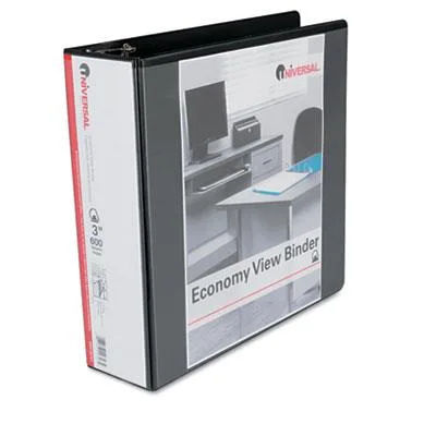 Universal Business Supply Universal Business Supply UNV20747 D-Ring View Binder 3" 600 Sheets Black — product photo