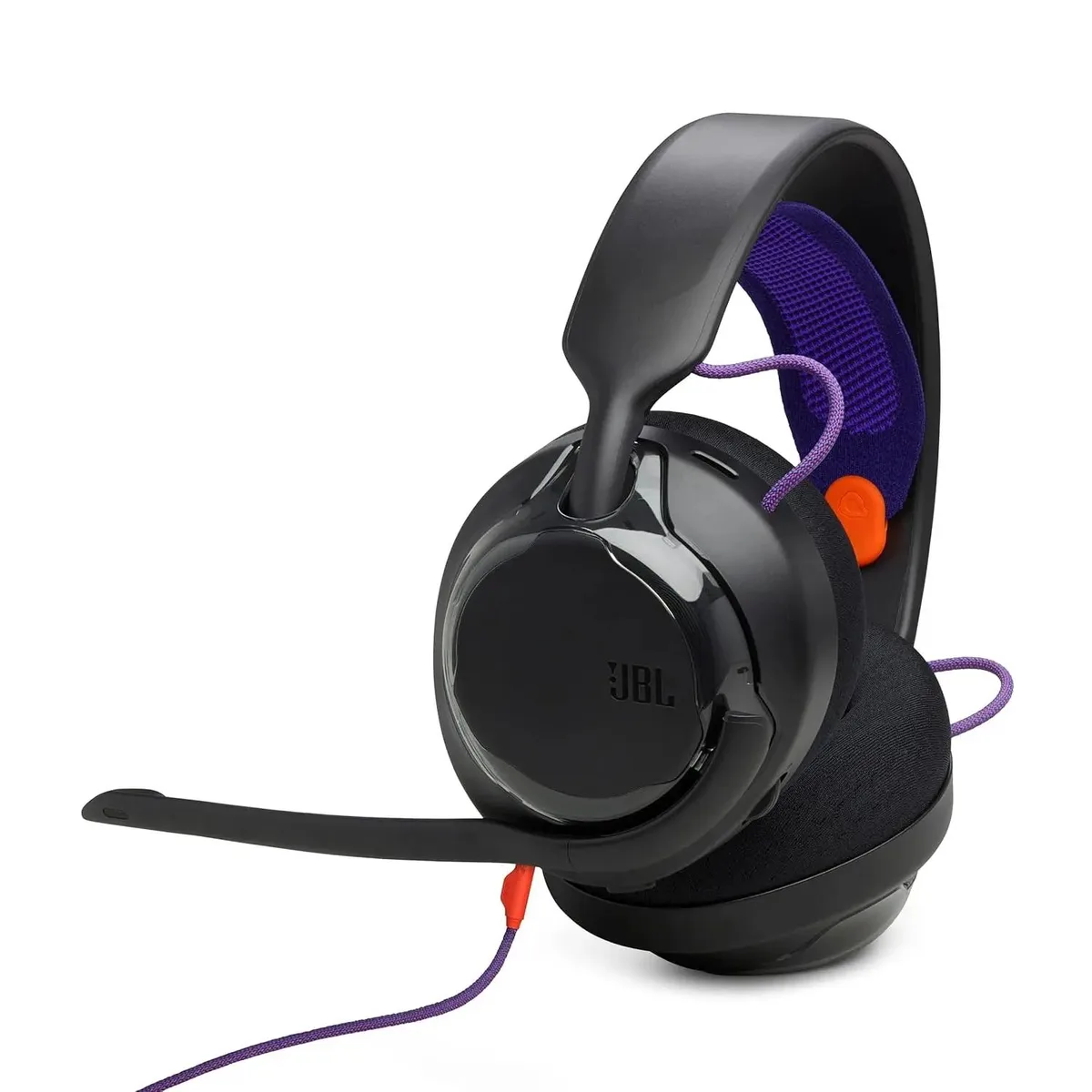 Black over-ear wired gaming headset with detachable boom microphone, matte finish, 2026 model