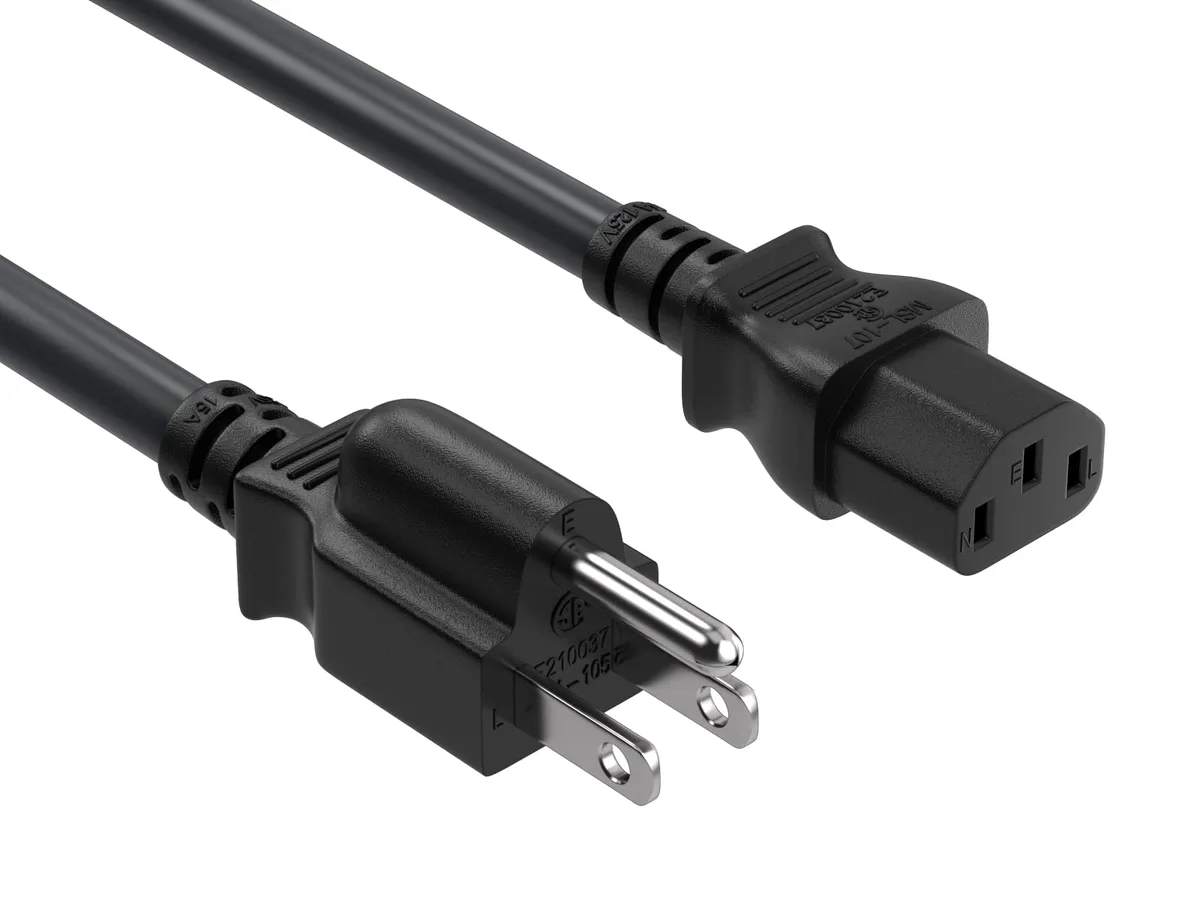 Cable Leader Cable Leader PW101-1225 25ft 18 AWG 10A 125V NEMA 5-15P to C13 Power Extension Cord Black — product photo