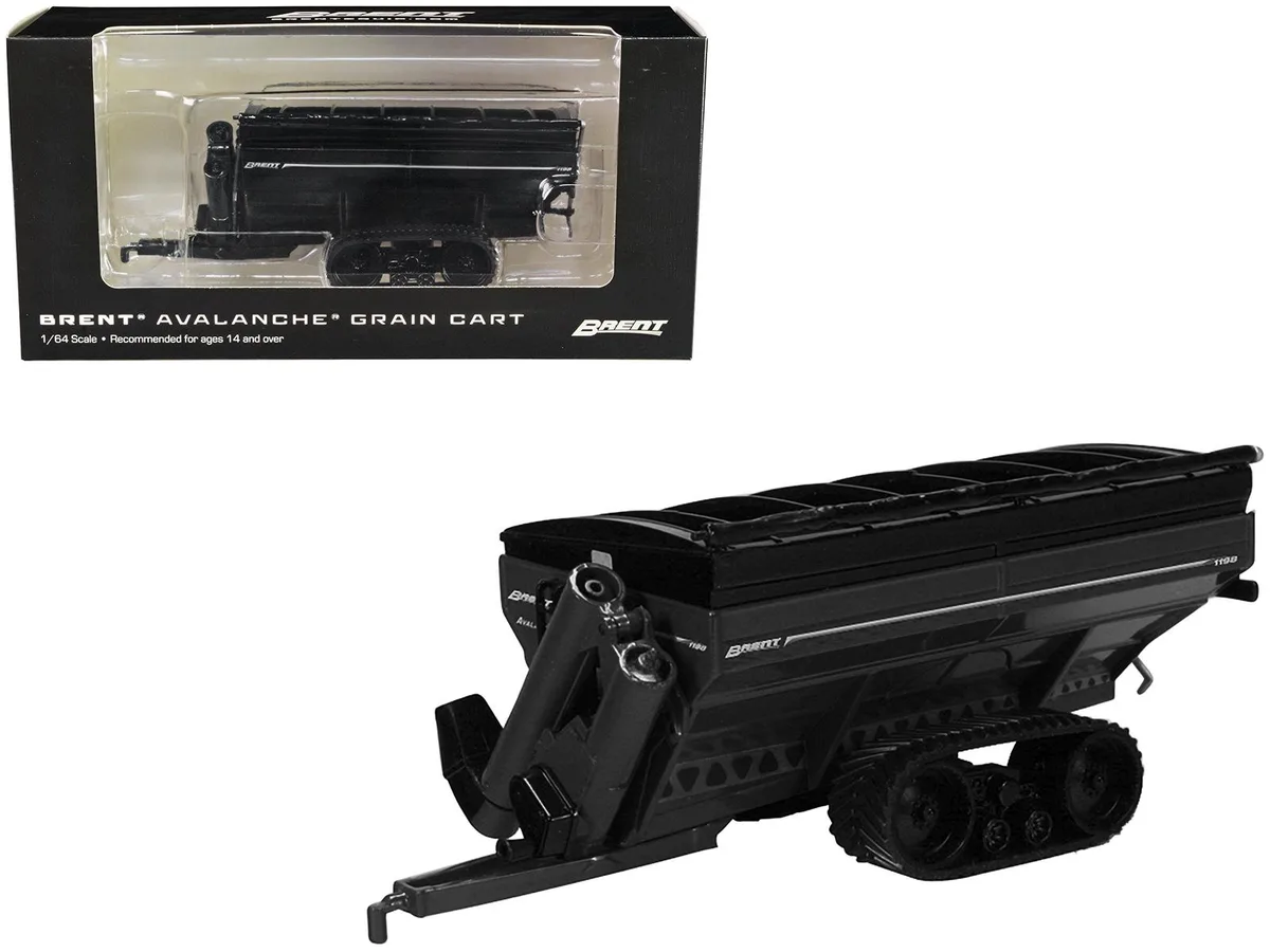 SpecCast Collectibles SpecCast Collectibles Brent 1198 Avalanche Grain Cart with Tracks Black Metallic 1/64 hobby collectible — product photo