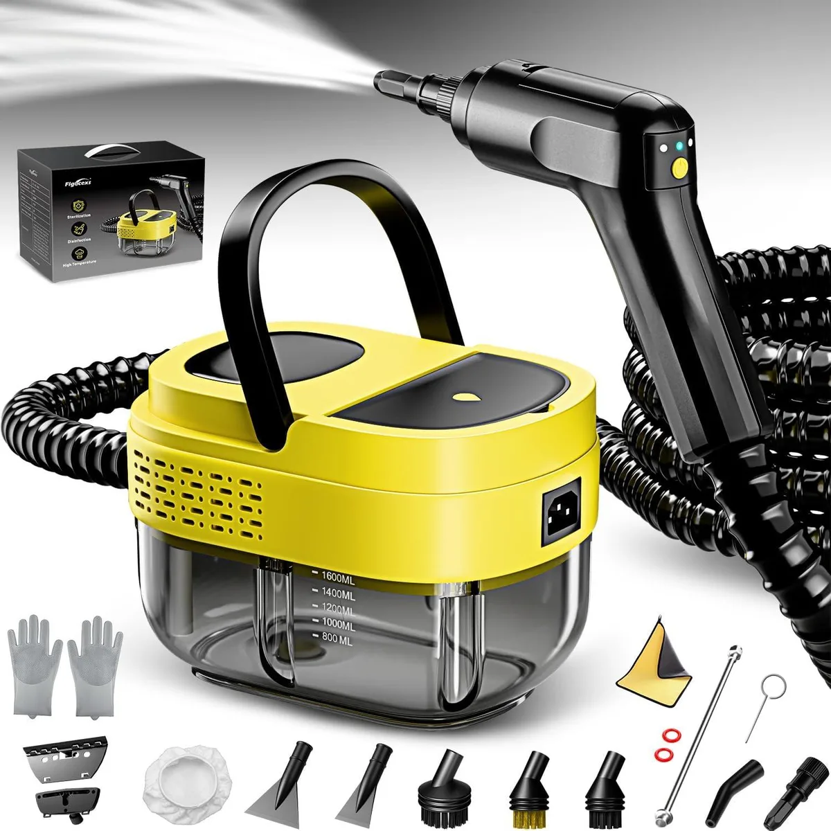  Hamilton Beach Flgocexs Handheld Steam Cleaner 1.6L 2500W 16 accessories — product photo
