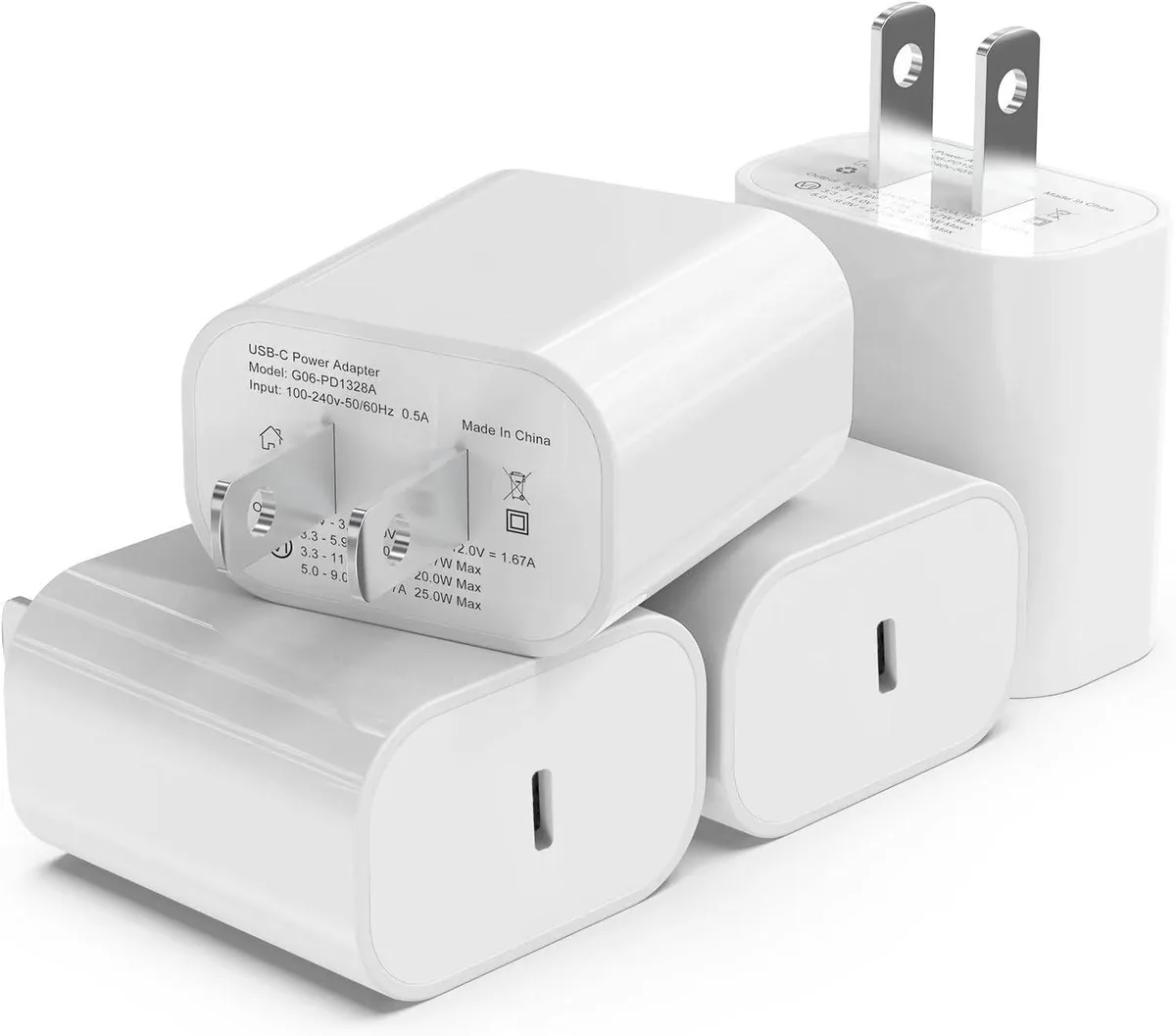 ONITOON ONITOON 4-Pack 20W USB-C Wall Charger PD 3.0 Arctic White — product photo