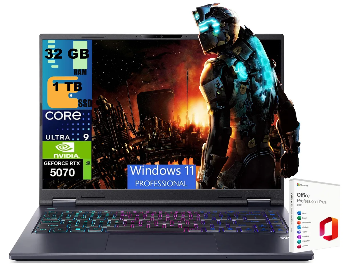 Acer America Acer Predator Helios Neo 14 AI gaming laptop 32GB 1TB RTX 5070 — product photo