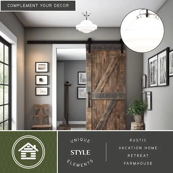 Vaxcel Vaxcel C0176 Huntley 12-in Satin Nickel Semi Flush Mount — product photo