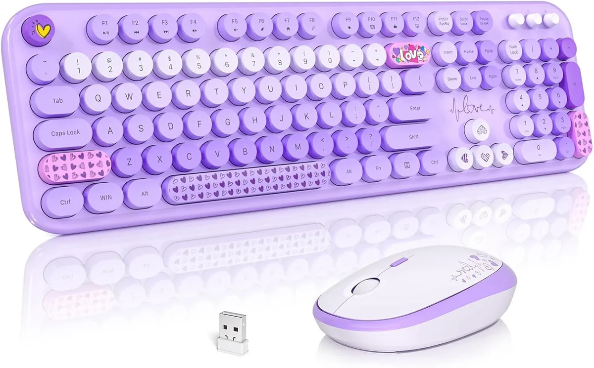 TUKO TUKO Wireless Gaming Keyboard and Mouse Combo Purple — product photo