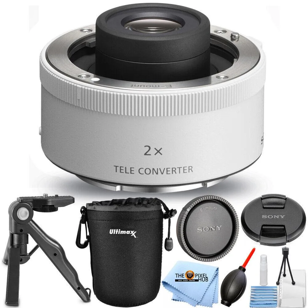 Sony Sony FE 2.0x Teleconverter SEL20TC with 6.5 inch tabletop tripod and 7 piece accessory kit — product photo