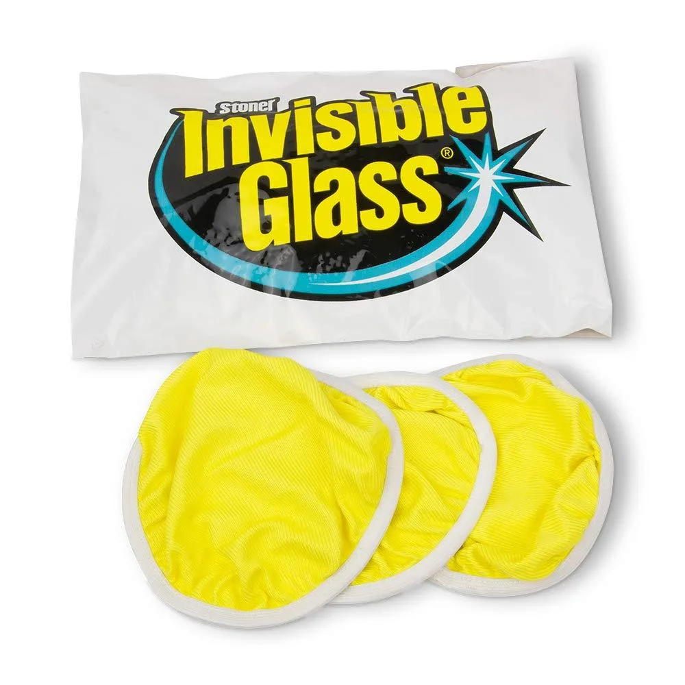 Three yellow elastic microfiber cleaning bonnets in a pack