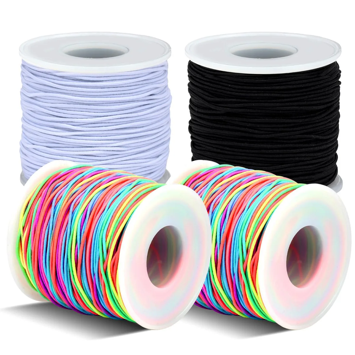  Evening Crystals PL-BXTLS-4 Elastic String 1.0mm 660FT Black White Rainbow*2 — product photo