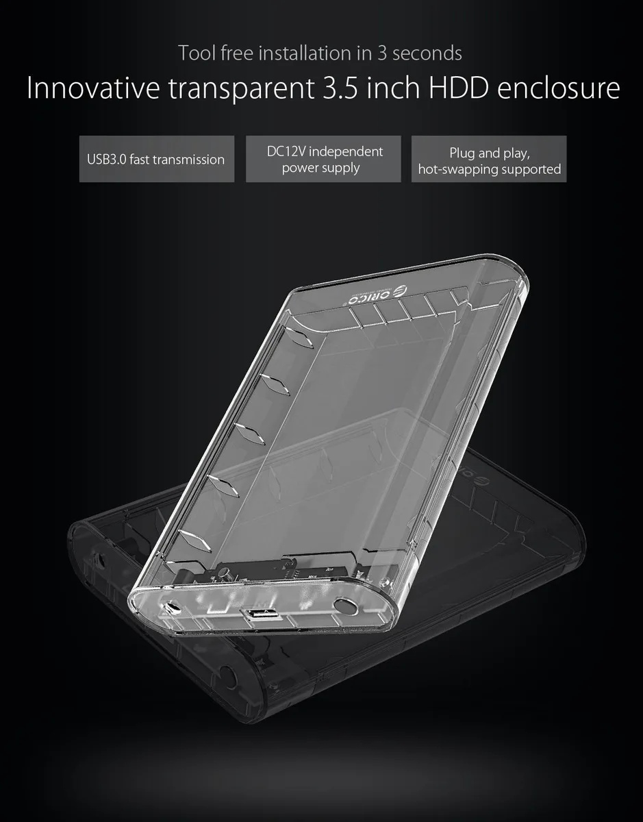 Hetai Tech Hetai Tech 3.5/2.5 inch SATA to USB 3.0 Drive Enclosure — product photo