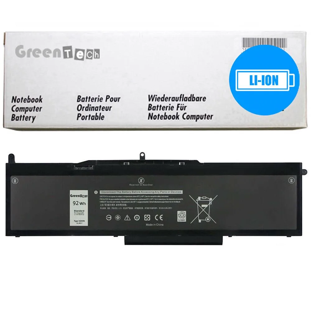 GreenTechLLC GreenTechLLC VG93N laptop battery 11.4V 92WHR 8070mAh for Dell Precision 3520 3530 Latitude 5580 5591 — product photo