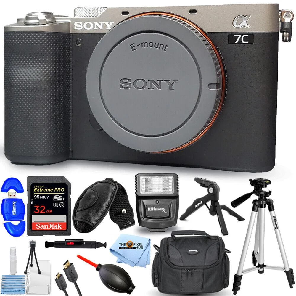 Sony Sony Alpha a7C Compact Mirrorless Camera Body Silver 32GB Flash Bundle — product photo