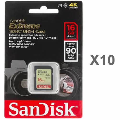 SanDisk SanDisk Extreme 16GB SDHC 10-pack — product photo