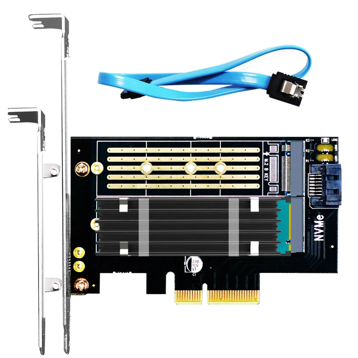 GLOTRENDS GLOTRENDS PA12-HS10 2-in-1 M.2 PCIe 4.0 X4 Adapter with Heatsink — product photo