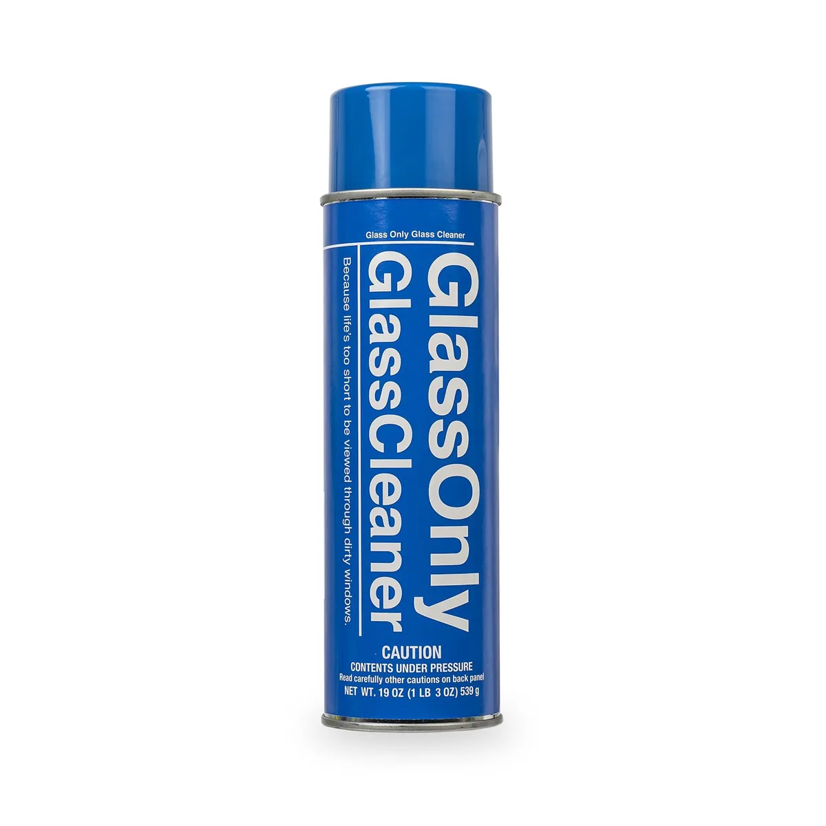 White aerosol can of foaming glass cleaner 19 fl oz