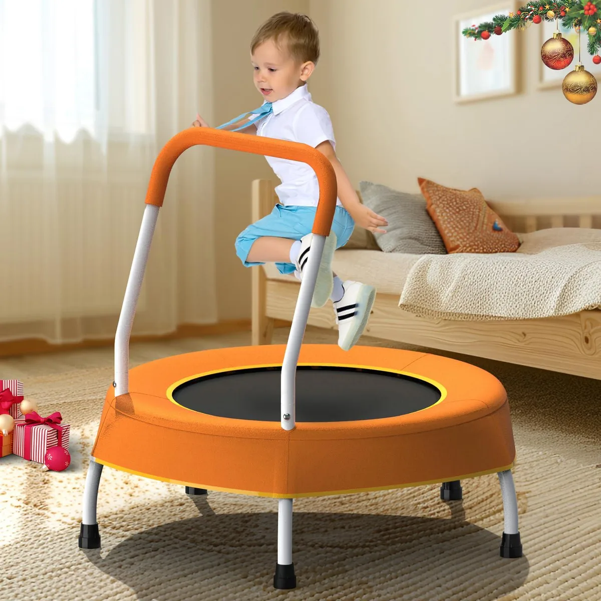 MERSCO MERSCO 28" Mini Trampoline with Handle, Orange — product photo
