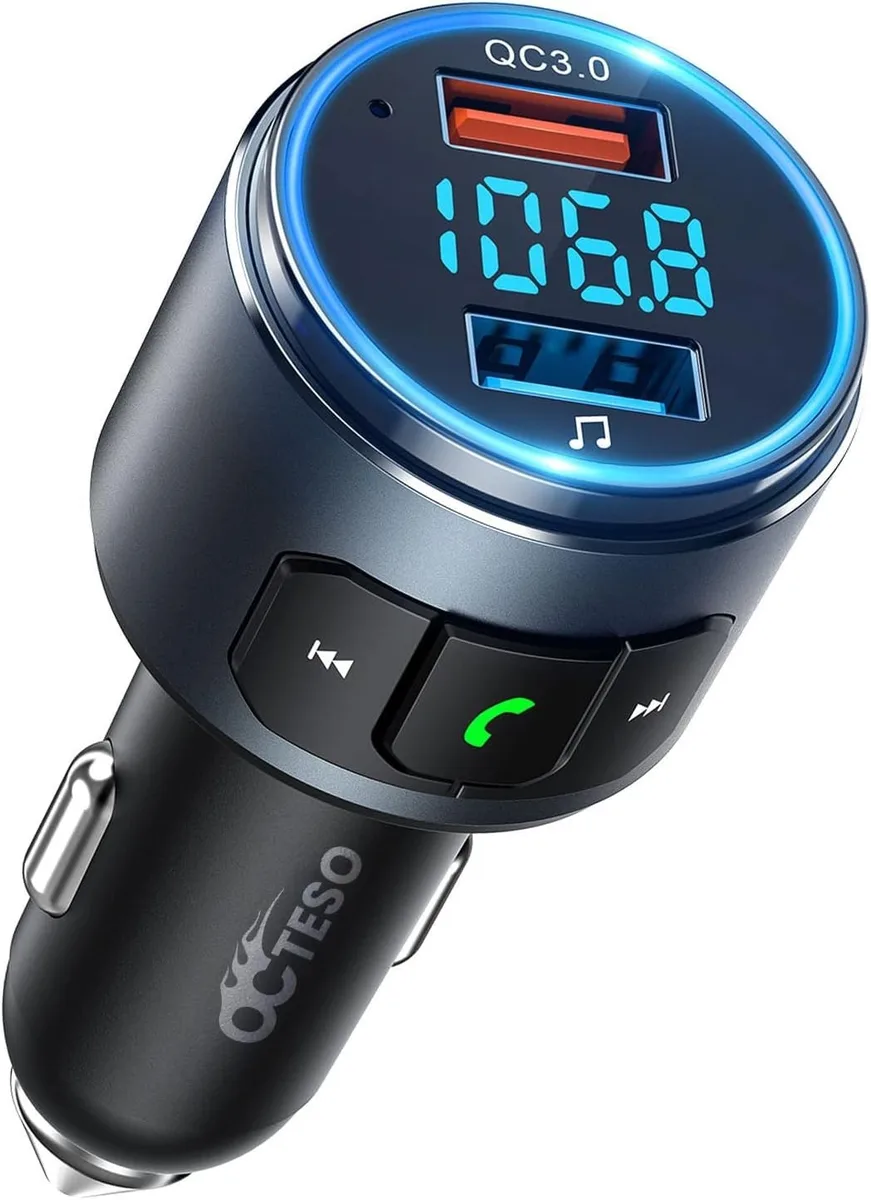  octeso LYJSQ-gjpl-0002 car hd radio QC3.0 12-24V LED backlit — product photo