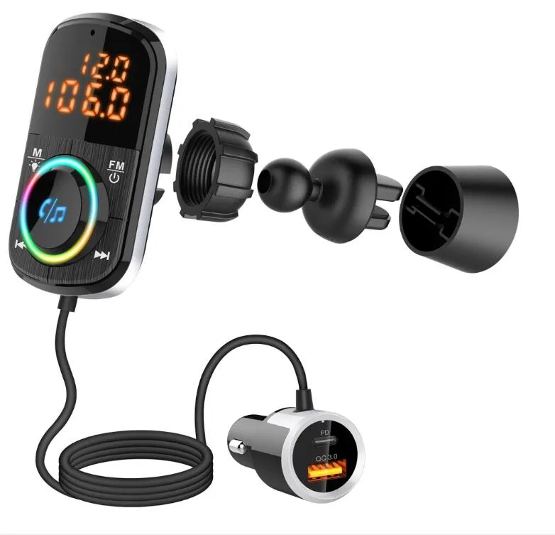 LUOM LUOM BC71 Car HD Radio Bluetooth 5.0 18W PD QC3.0 36W 64GB TF 7 LED — product photo