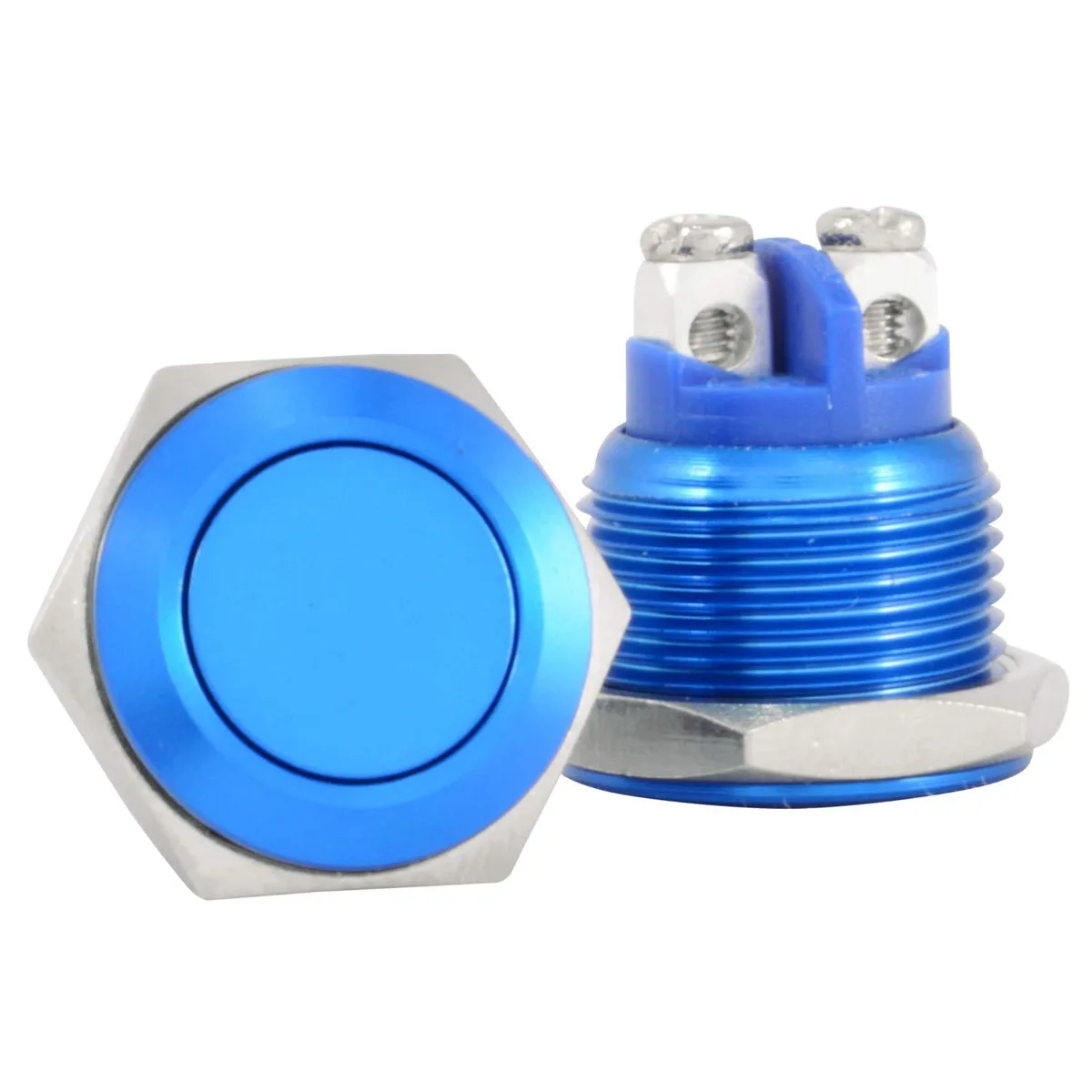 JacobsParts Inc. JacobsParts Inc. LTCH-F3-BLU 16mm IP67 Momentary Push Button Disconnect — product photo