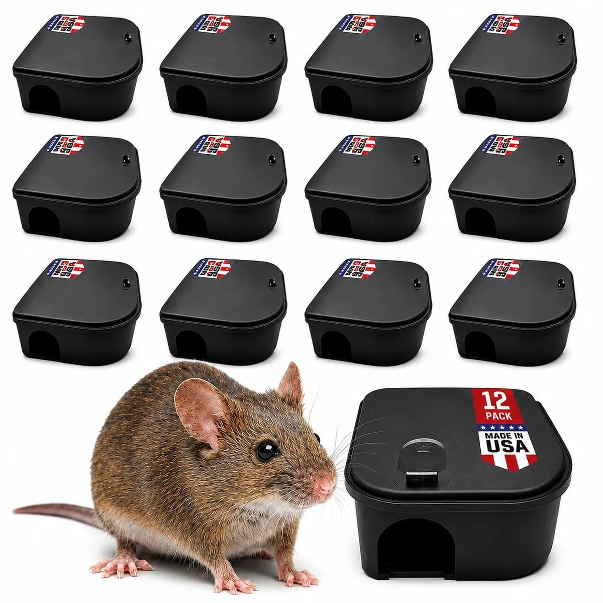  Mice Bait Station Boxes 12 Pack — product photo