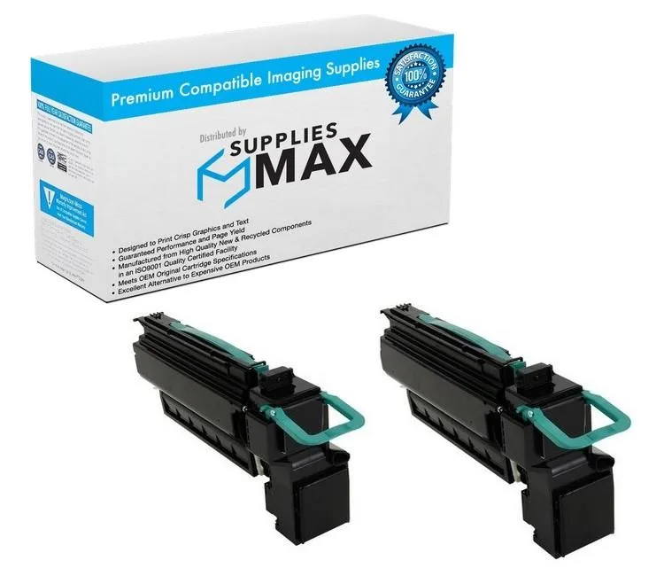 SuppliesMax SuppliesMax Lexmark X792A2KG_2PK Black Toner Cartridge 2 Pack 6000 Page Yield — product photo