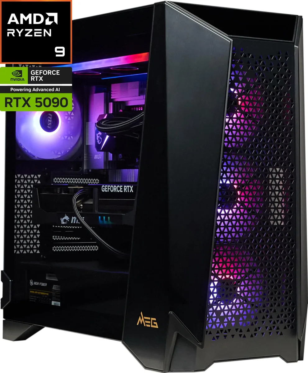 MSI MSI Infinite ZS 9NVZ-2261US Gaming PC Ryzen 9 9950X3D RTX 5090 32GB DDR5 2TB NVMe — product photo