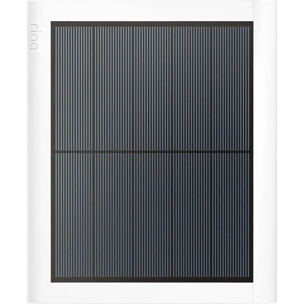 White rectangular solar panel with adjustable mount and USB-C cable