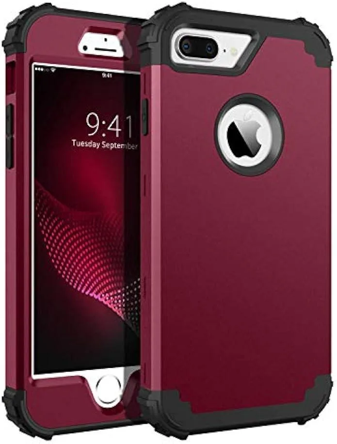 Ksin Ksin 3-Layer Hybrid Case for iPhone 8 Plus/7 Plus 5.5 inch Wine Red — product photo