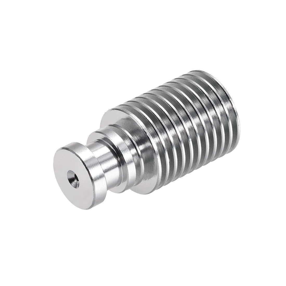 Silver aluminium V6 heatsink cylinder 22.3 mm wide 43 mm tall with 1.75 mm top hole