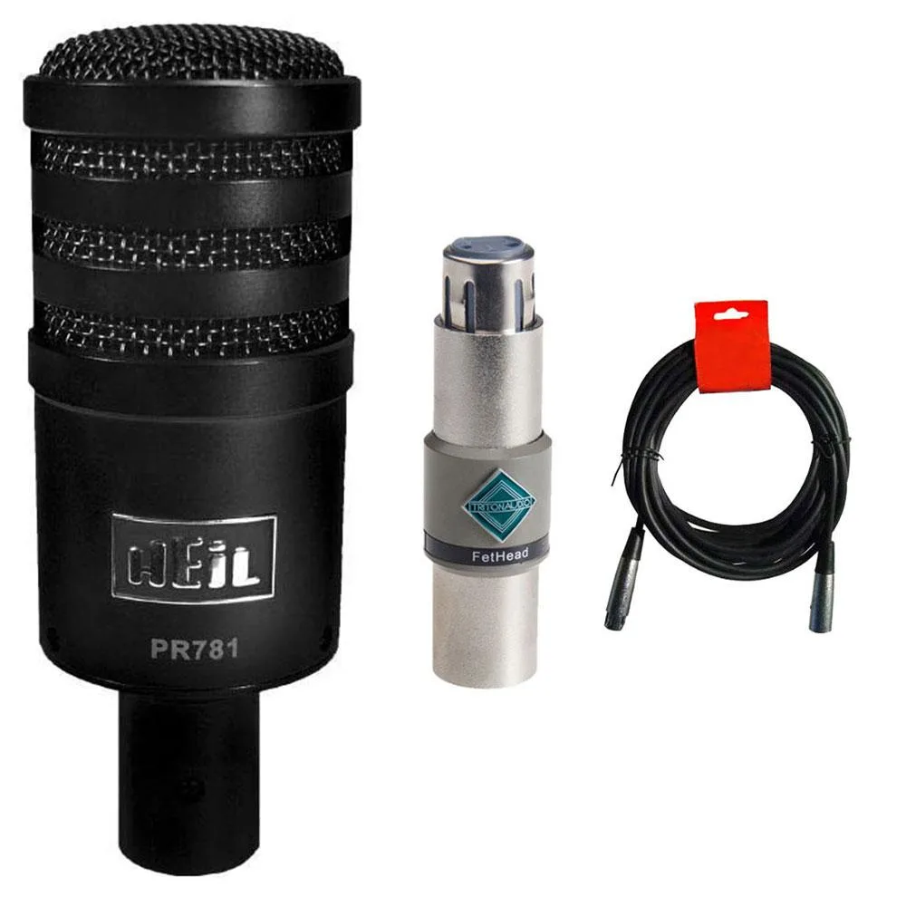 Heil Sound Heil Sound PR 781 Dynamic Microphone Bundle with Fethead Preamp and XLR Cable — product photo