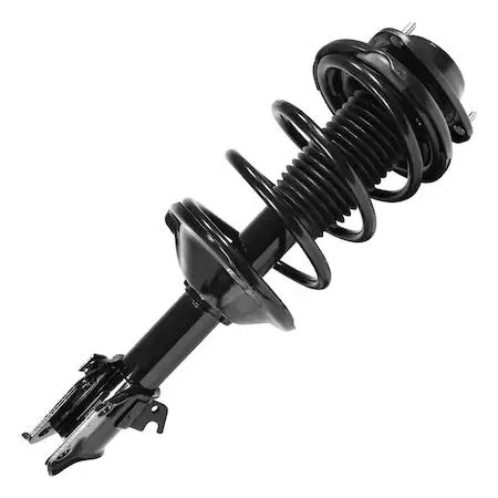 Unity 11851 front left complete strut assembly, silver metal coil spring and strut unit