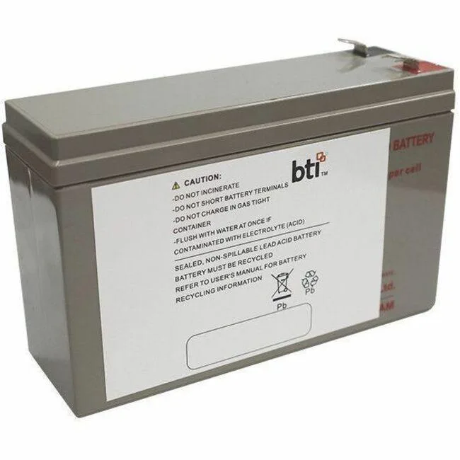 Rectangular black sealed lead-acid battery with two terminals on top