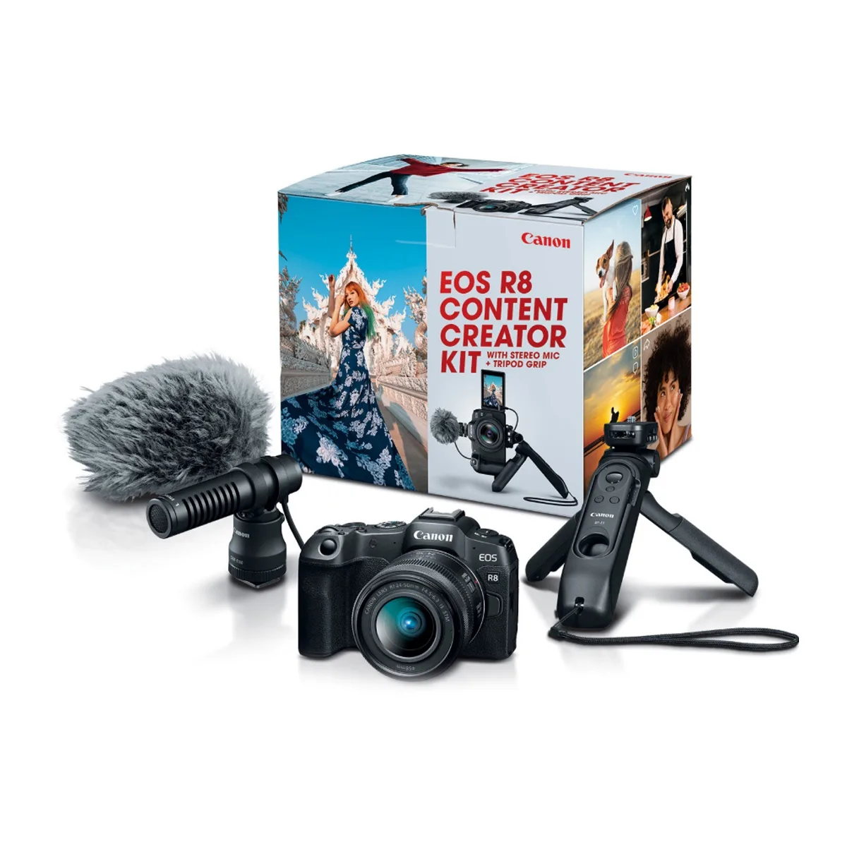 Canon Canon EOS R8 Content Creator Kit compact mirrorless camera — product photo
