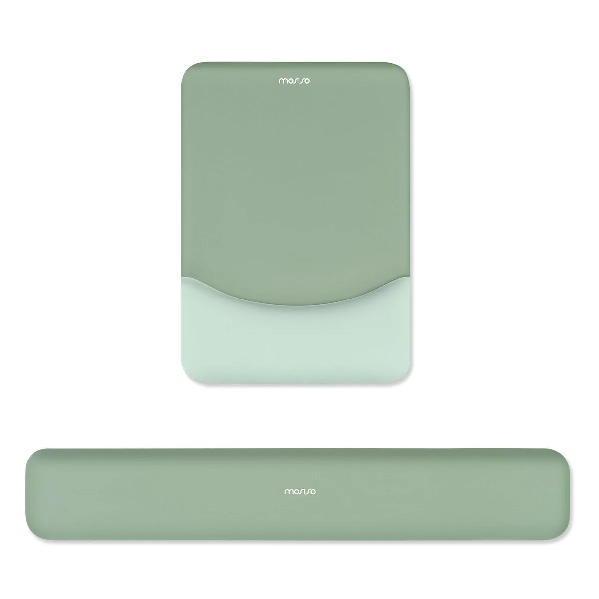  MOSISO Keyboard &amp; Mouse Wrist Rest Set, Green, 17.12 x 2.95 in — product photo