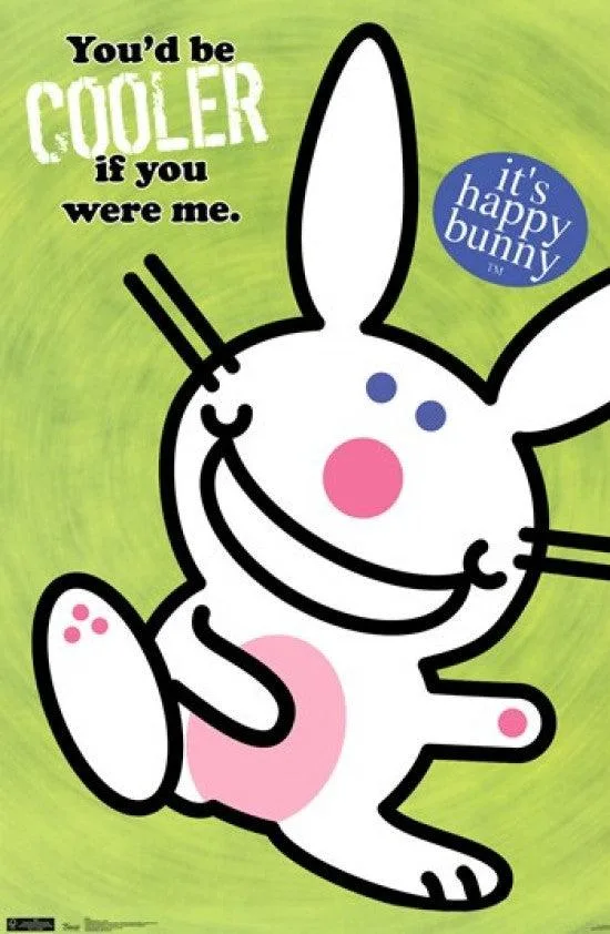 Poster print Happy Bunny Cooler 24 x 36 inches premium heavy stock paper rolled in tube