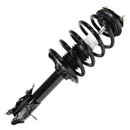 Unity 11571 front left complete strut assembly, silver metal coil spring and damper unit