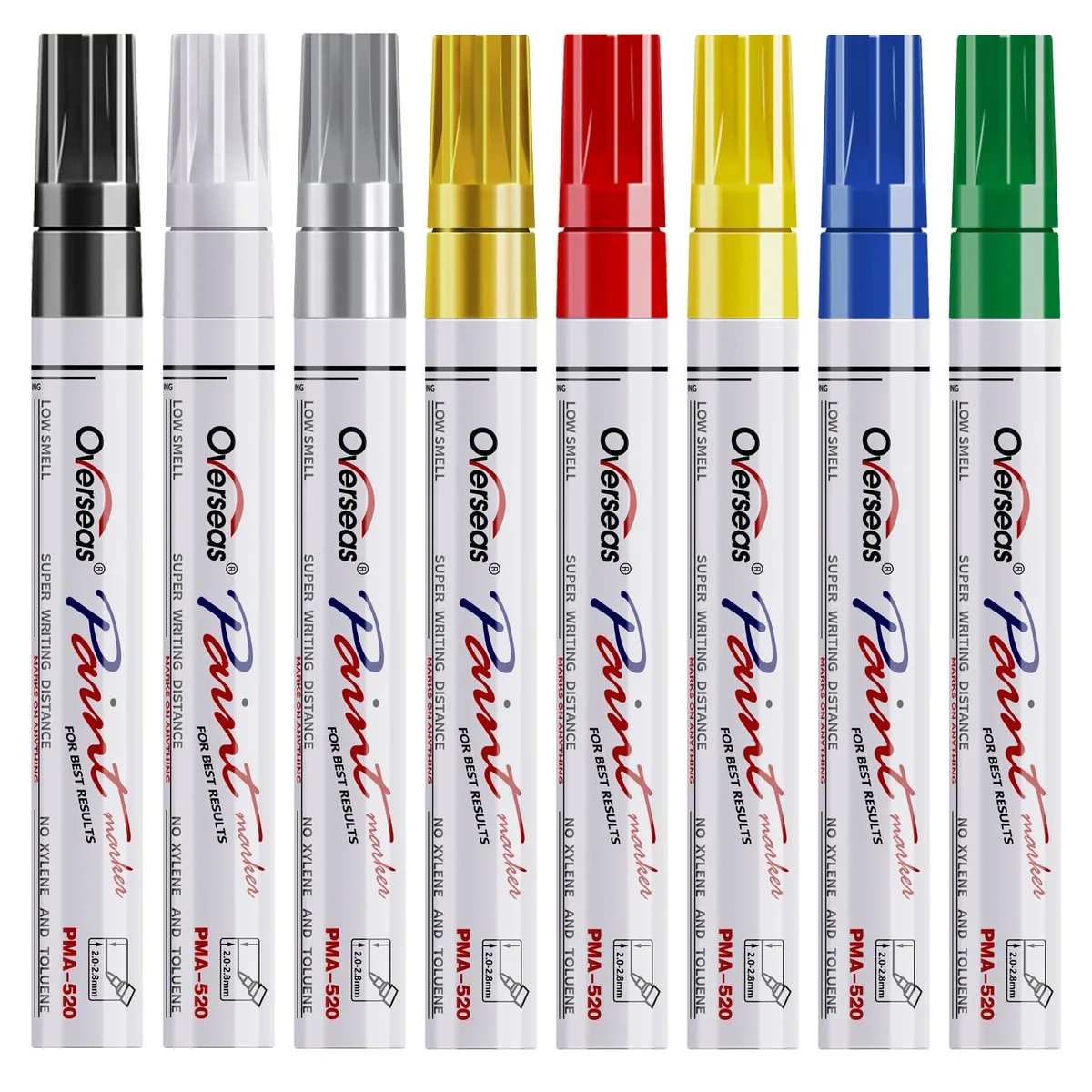  Overseas 8-Color Oil-Based Paint Marker Set, Medium Tip — product photo