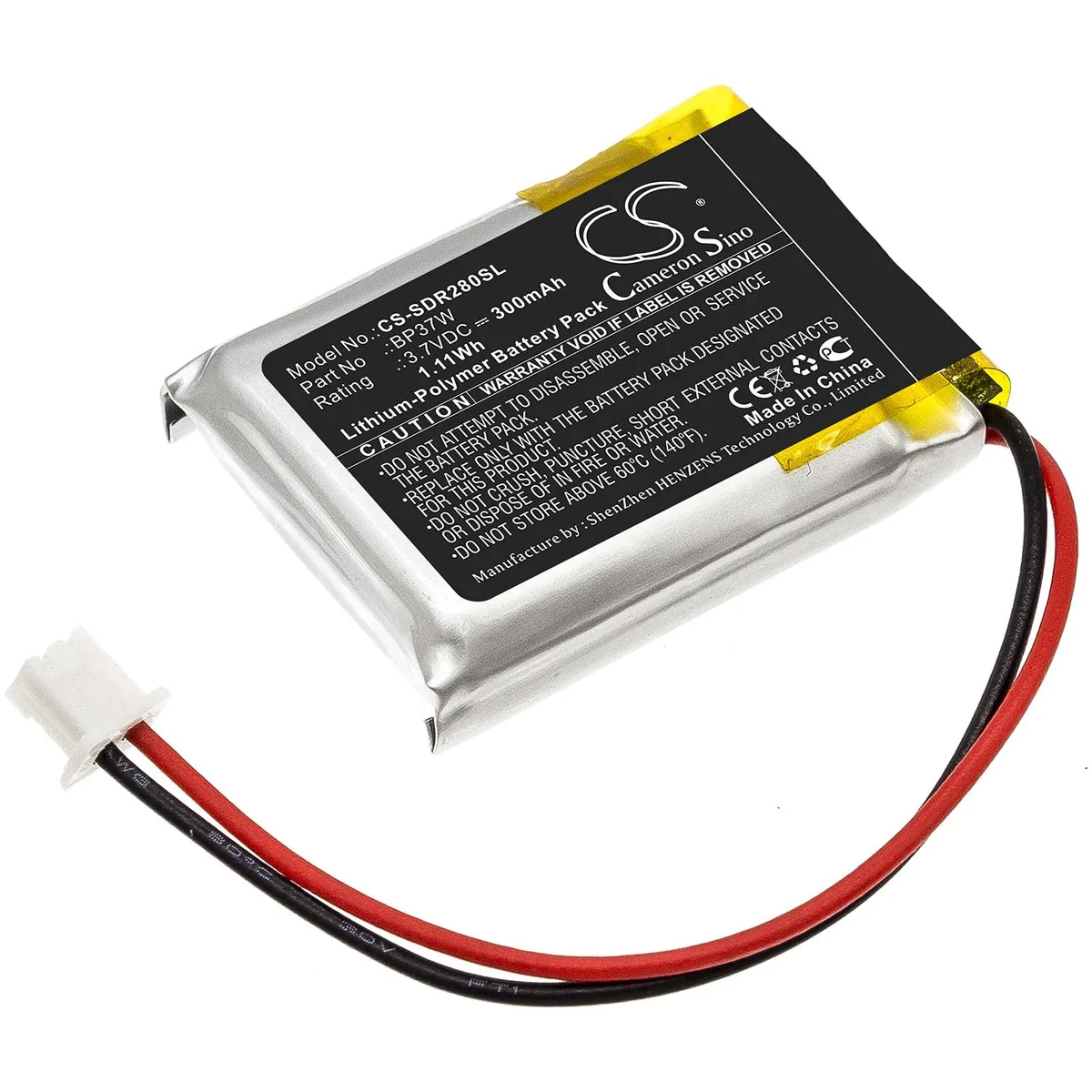  CS Battery 300mAh 1.11Wh for 280C 282C ARC BP37W — product photo