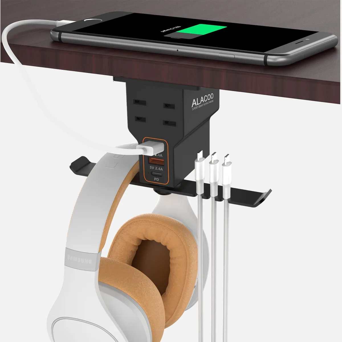  Beyerdynamic C11-01 Headphone Stand 800W 3 USB 2 AC 360° Rotating Hooks — product photo