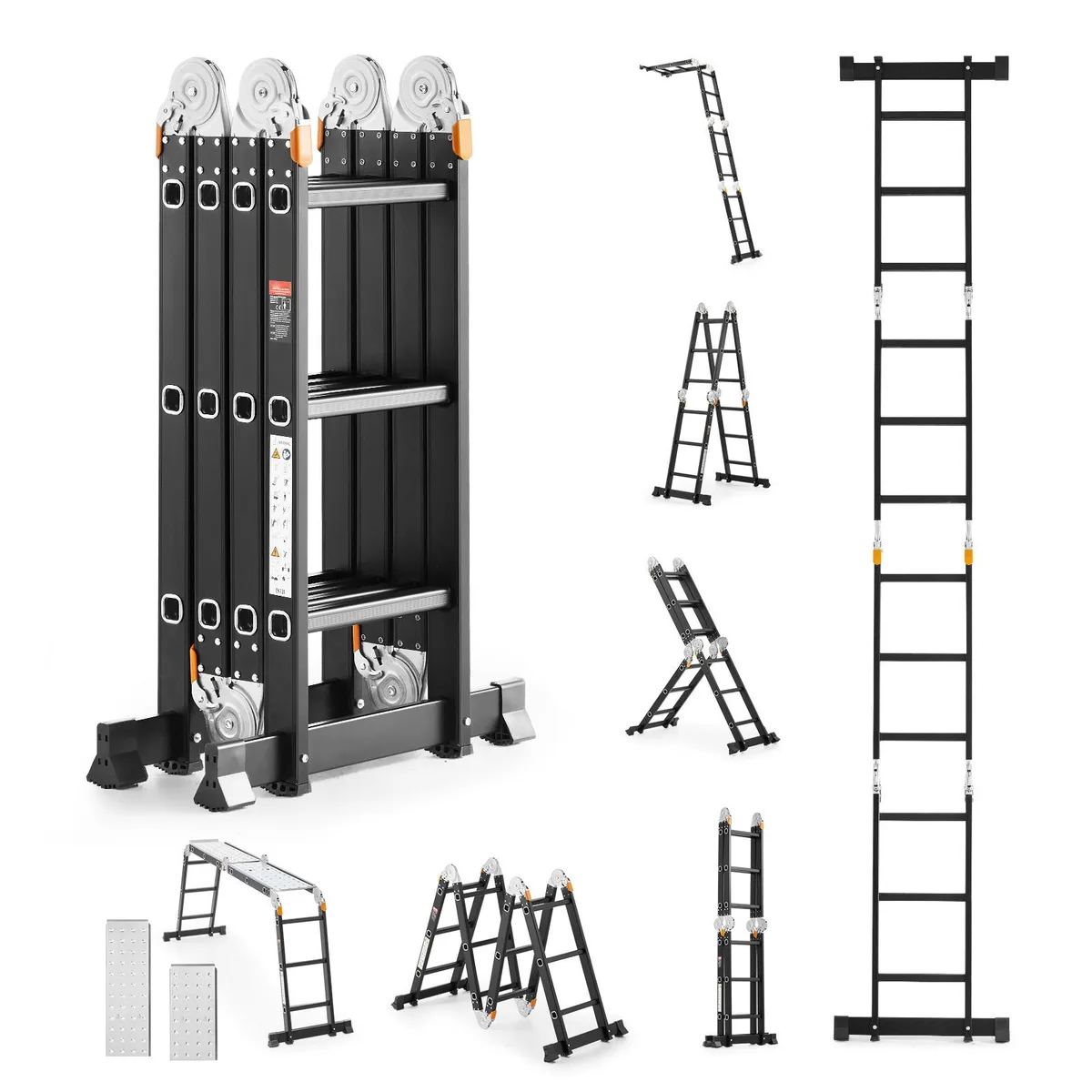 VEVOR VEVOR KMP403A 7-in-1 Folding Ladder 12 ft 330 lbs — product photo
