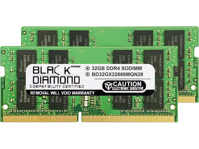 Black Diamond Memory Black Diamond Memory BD32GX22666MQN28 64GB (2 x 32GB) DDR4 2666 laptop RAM — product photo