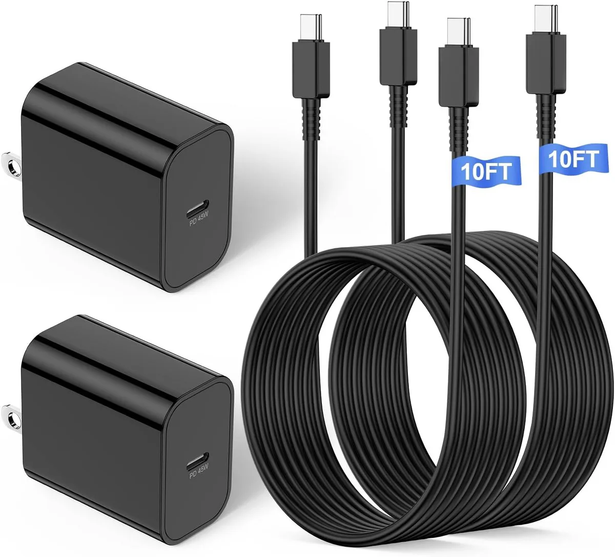 Choseal Choseal 45W USB-C Charger 10ft Cable 2Pack — product photo