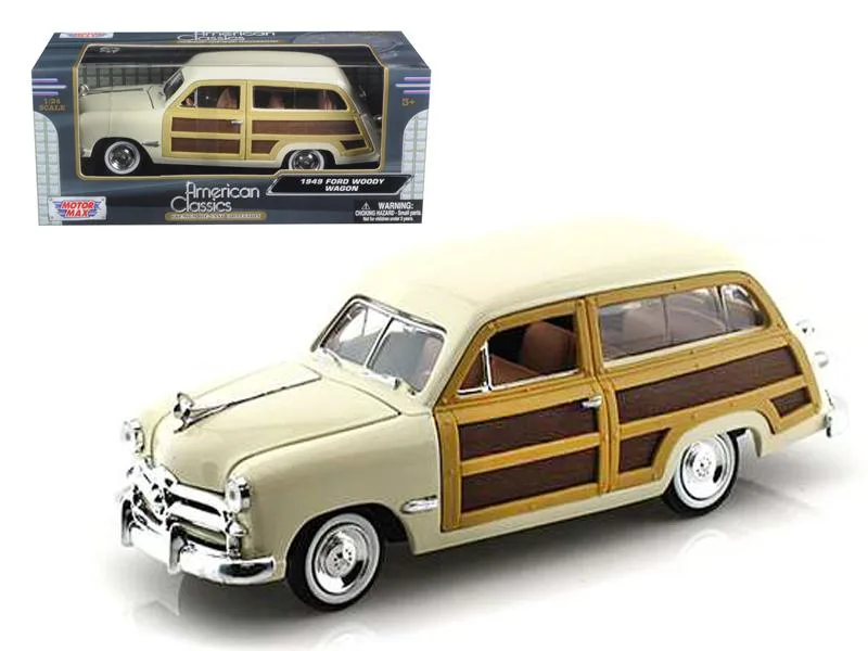 MOTORMAX MOTORMAX 1949 Ford Woody Wagon Beige 1/24 Diecast Model Car hobby collectible — product photo